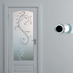 Vetro con disegno sabbiato e Formelle Tonde in vetro